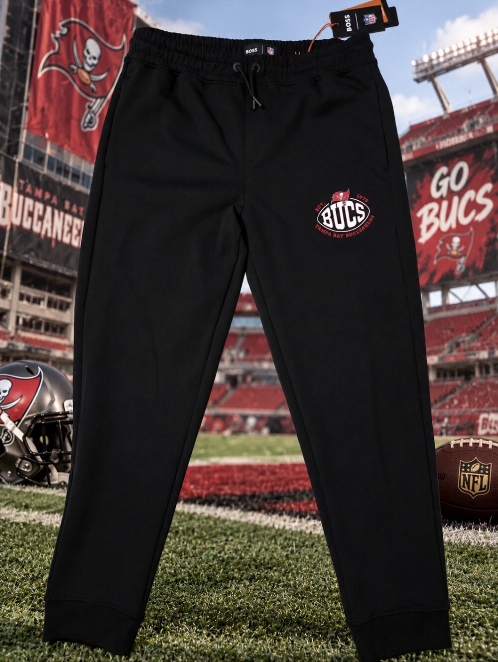 Tampa Bay Buccaneers BOSS NFL Black Jogger Sweatpants Men’s XXL NWT